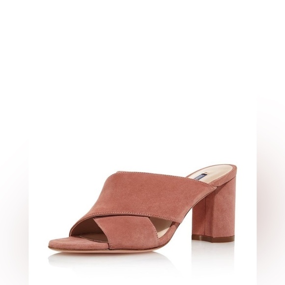 Stuart Weitzman Galene Suede Block Heel Sandals 7.5 - Picture 11 of 11